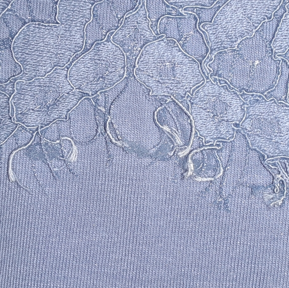 XL Isaac Mizrahi T-Shirt with Back Keyhole & Lace Details in Dusty Periwinkle - Picture 11 of 11